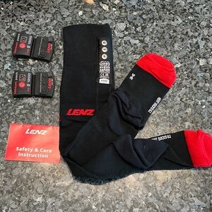 Black and Red Heated Ski Socks